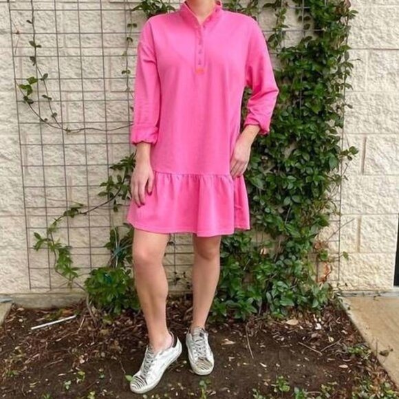 Caryn Lawn Maggie Dress in Hot Pink OS NWT - Picture 1 of 4